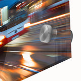 Mid-century modernist abstract design in vibrant colors on acrylic, ideal for dining room art.