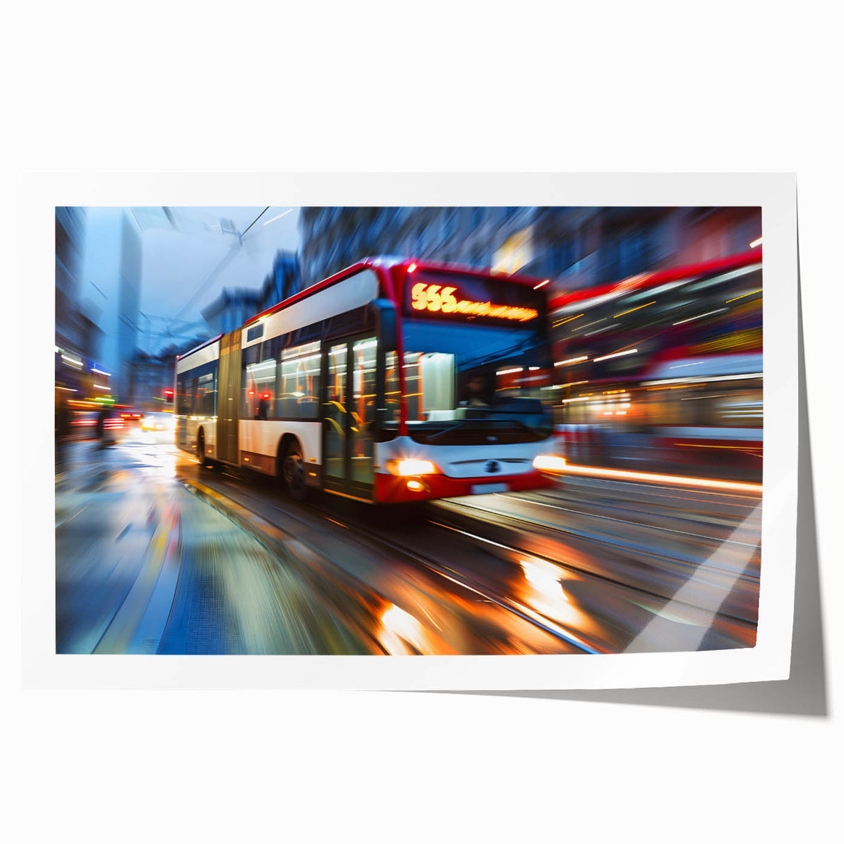 Rolled print of assorted service vehicles in muted colors, ideal for art wall dining room.