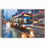 Black and white stretched canvas featuring a collection of vintage service vehicles, ideal for kitchen wall art.