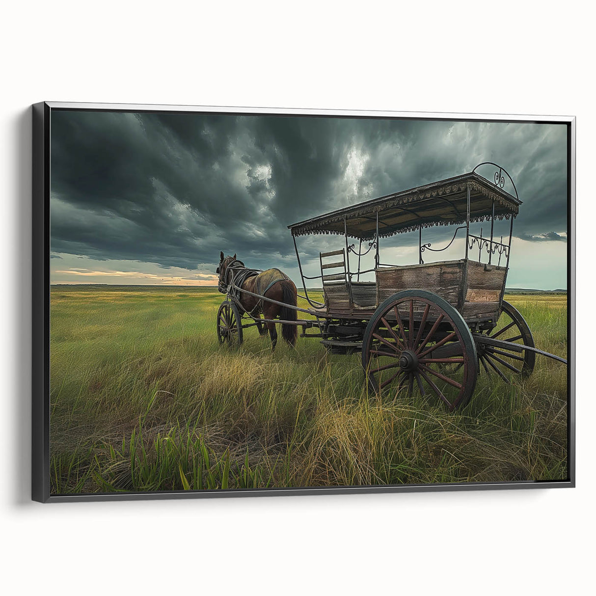 Black and white vintage poster art of service vehicles on framed canvas, suited for bedroom wall decor.