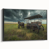 Black and white vintage poster art of service vehicles on framed canvas, suited for bedroom wall decor.