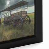 Extra large black wall art featuring colorful, textured depictions of service vehicles on a framed canvas.