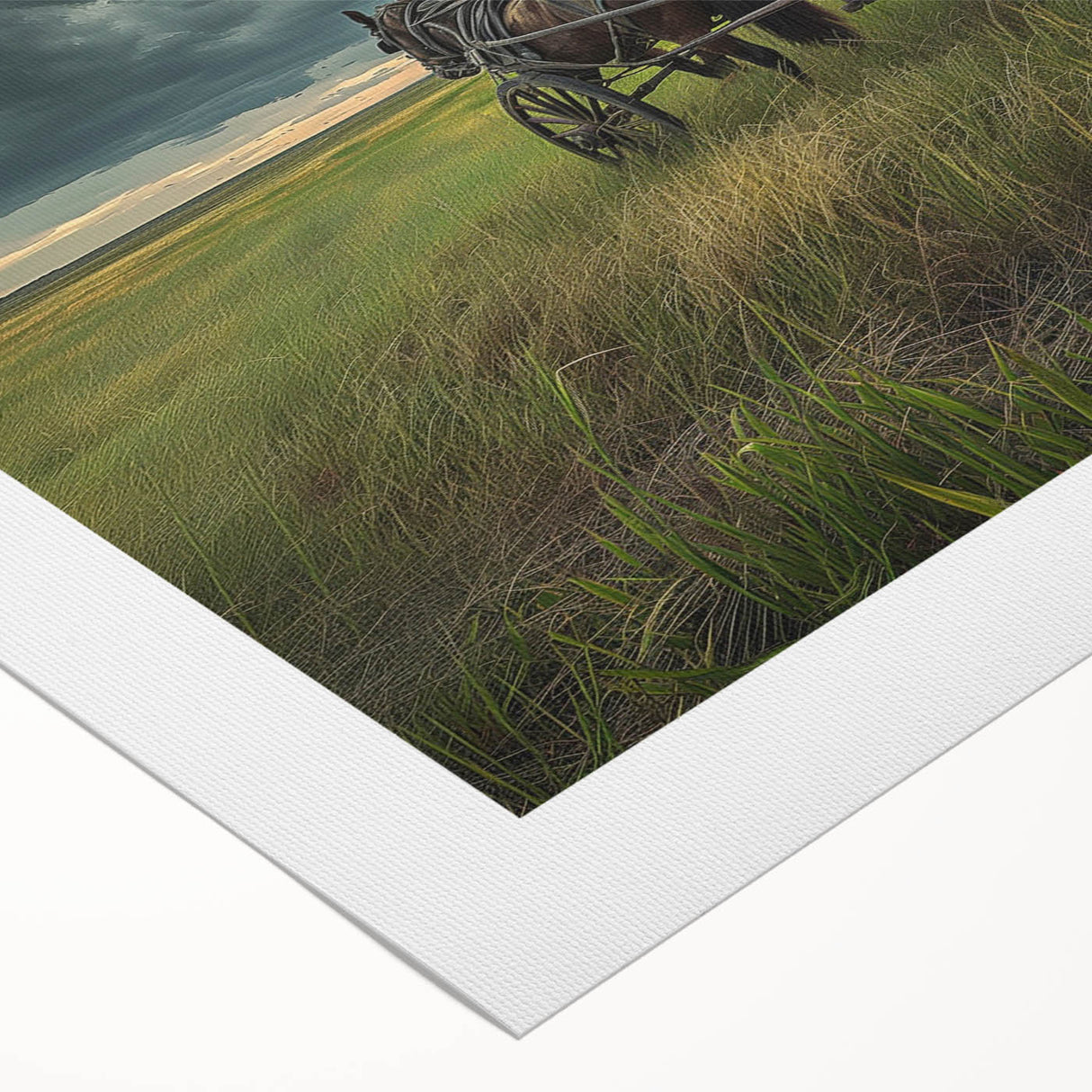 Art deco poster of vintage cars in muted sepia tones, rolled canvas, suitable for dining room or bathroom decor.