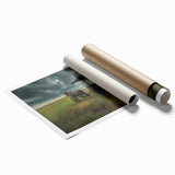 Extra large rolled print featuring a floral art design in pastel shades, ideal for classy bathroom wall art.