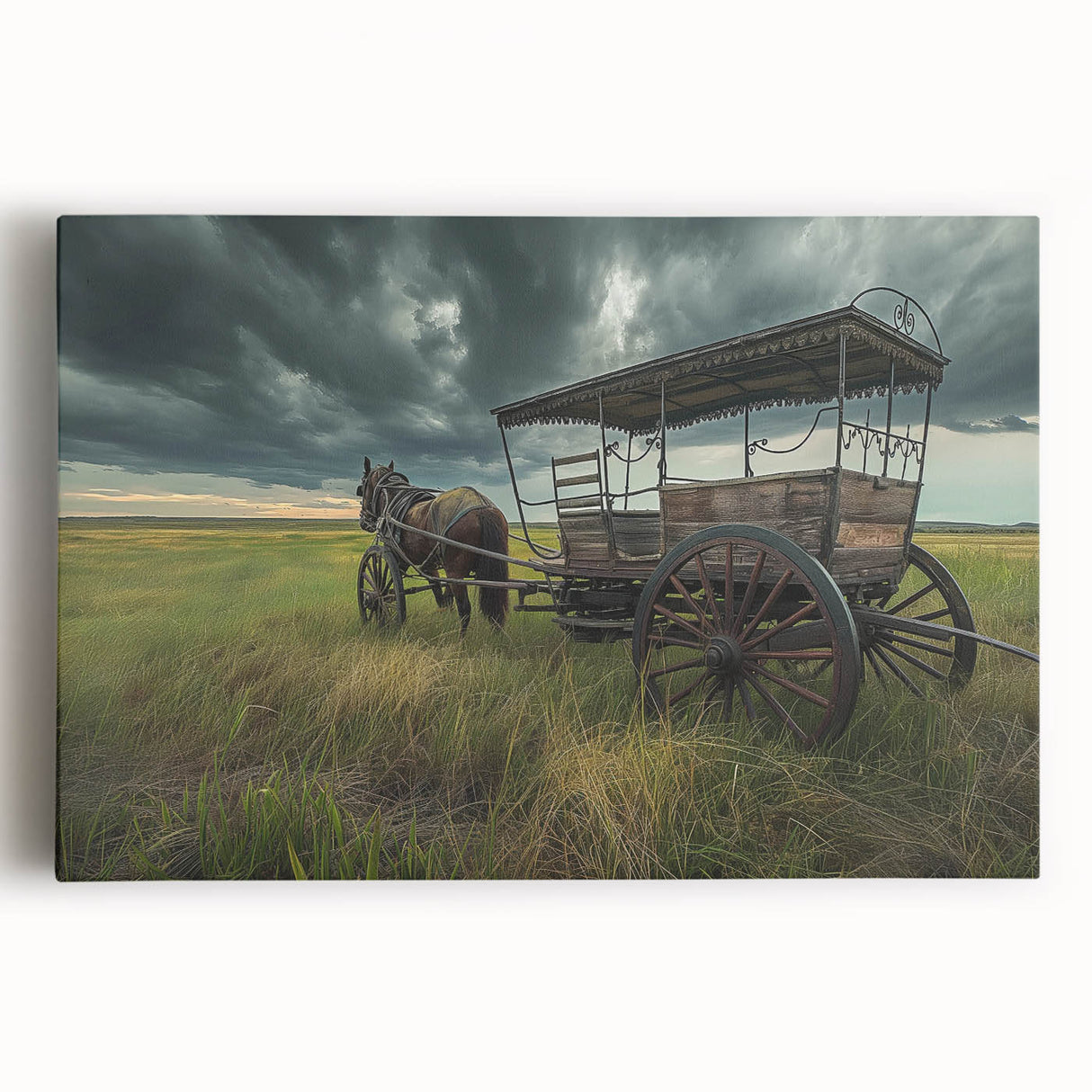 Black and white stretched canvas featuring a vintage car, ideal for kitchen wall art or bedroom decor.