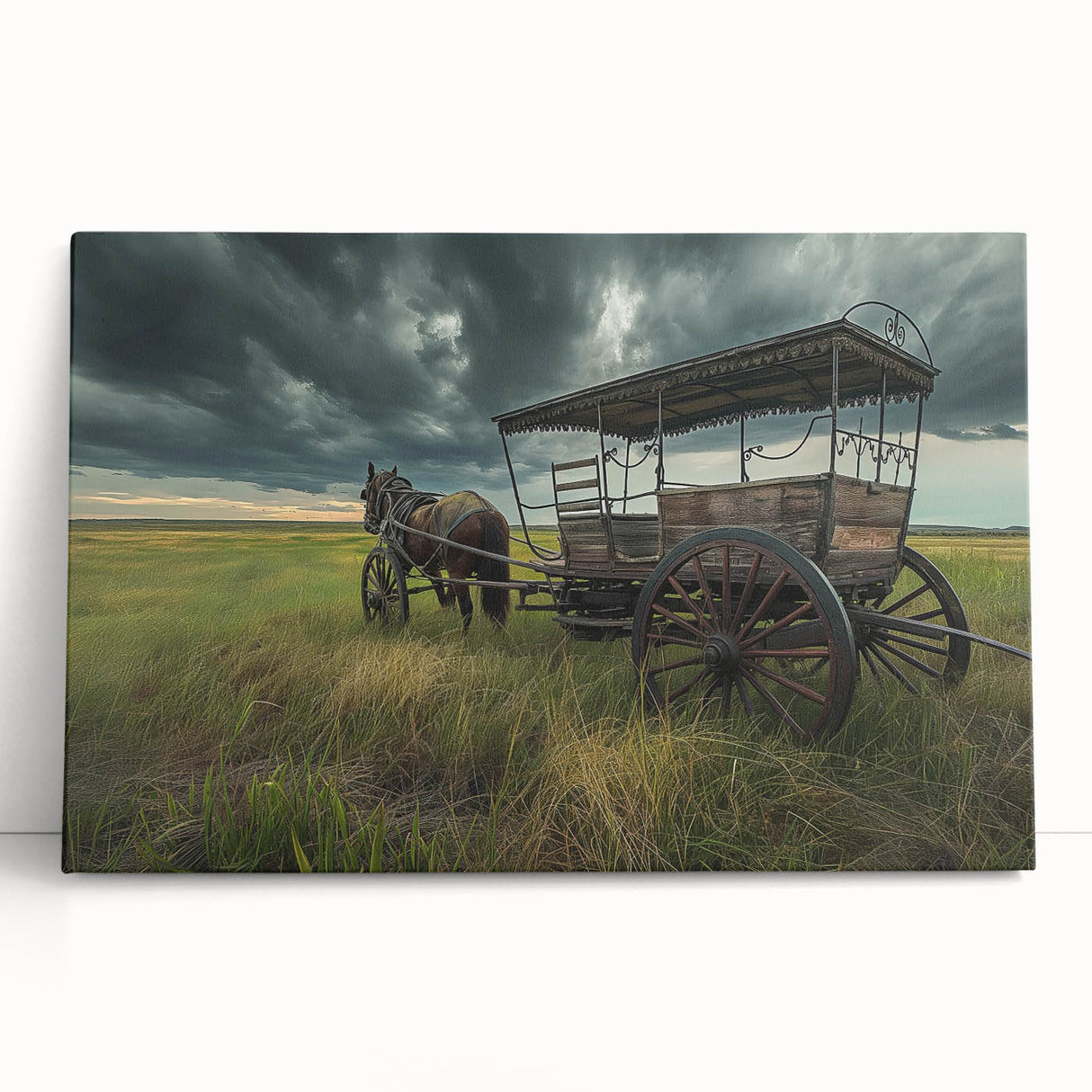 Black and white stretched canvas featuring a collection of vintage service vehicles, ideal for kitchen wall art.
