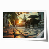 Extra large wall art on rolled canvas featuring a collection of detailed service vehicles in muted colors.