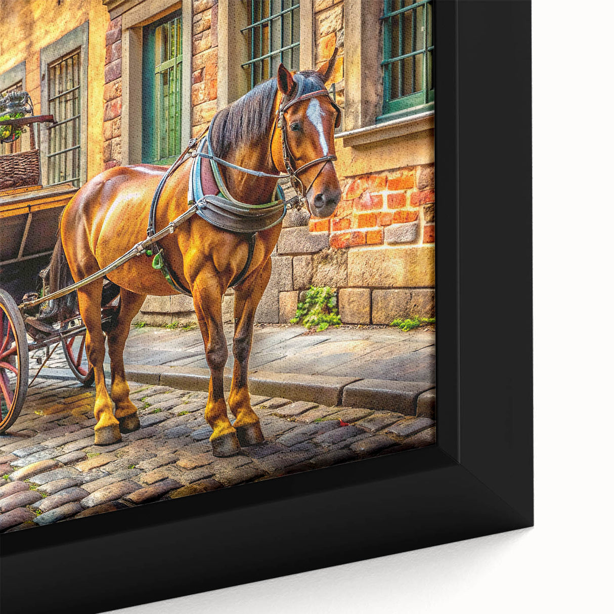 Extra large framed canvas featuring a textured depiction of colorful service vehicles on a black background.