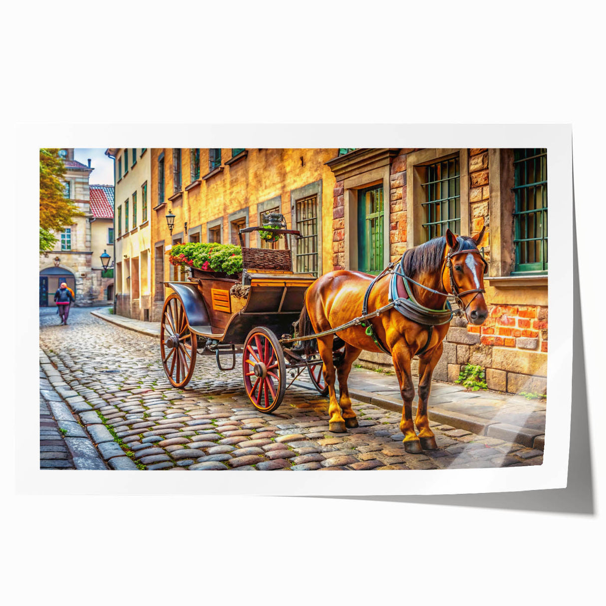 Extra large rolled print of a vintage vehicle collection in muted colors, ideal for art wall dining room.