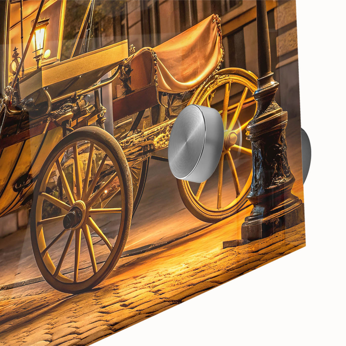 Large abstract wall art featuring mid-century modernist style vehicles in muted colors on acrylic, ideal for dining room art.
