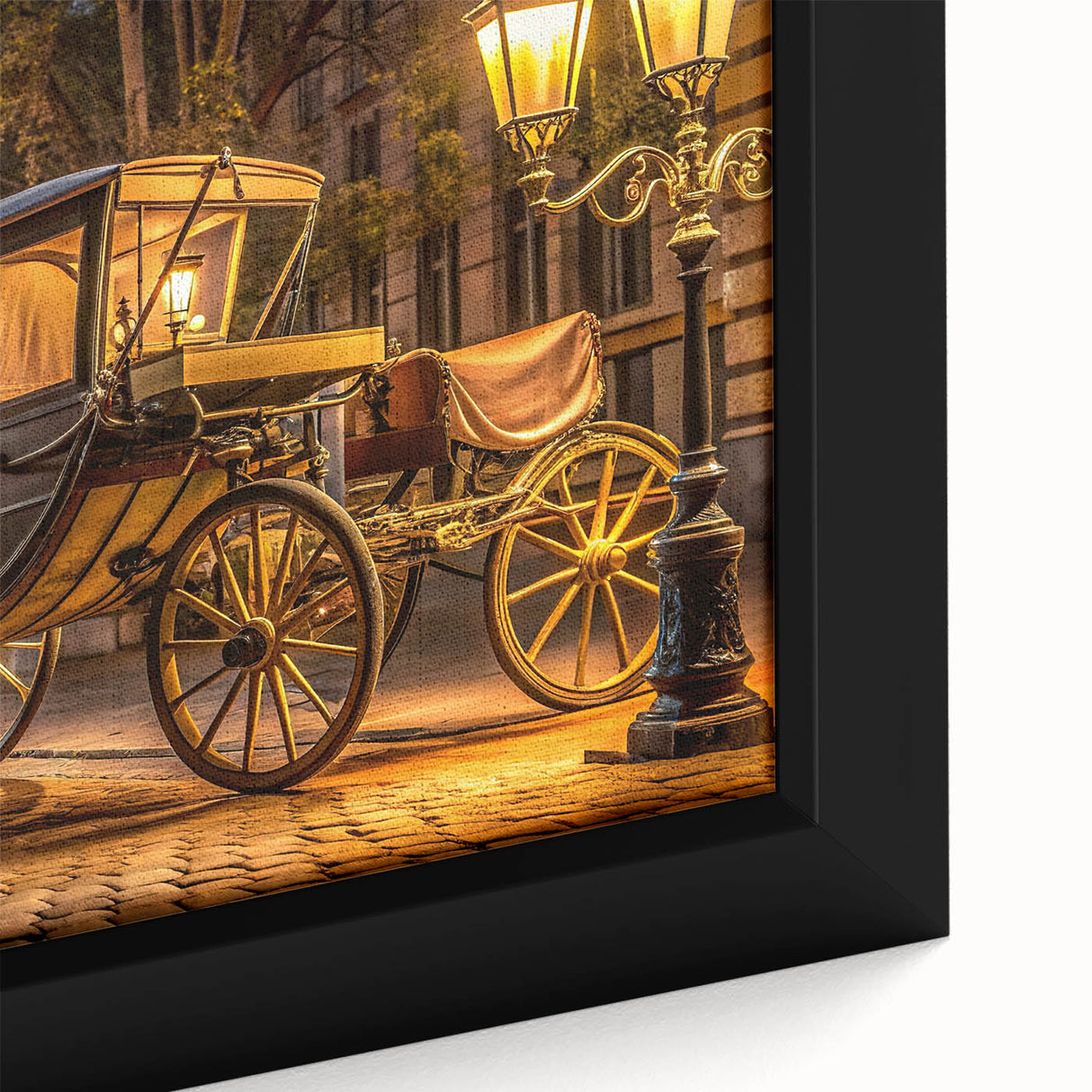 Black wall art featuring a close-up of colorful, textured service vehicles, ideal for an extra large living room canvas.