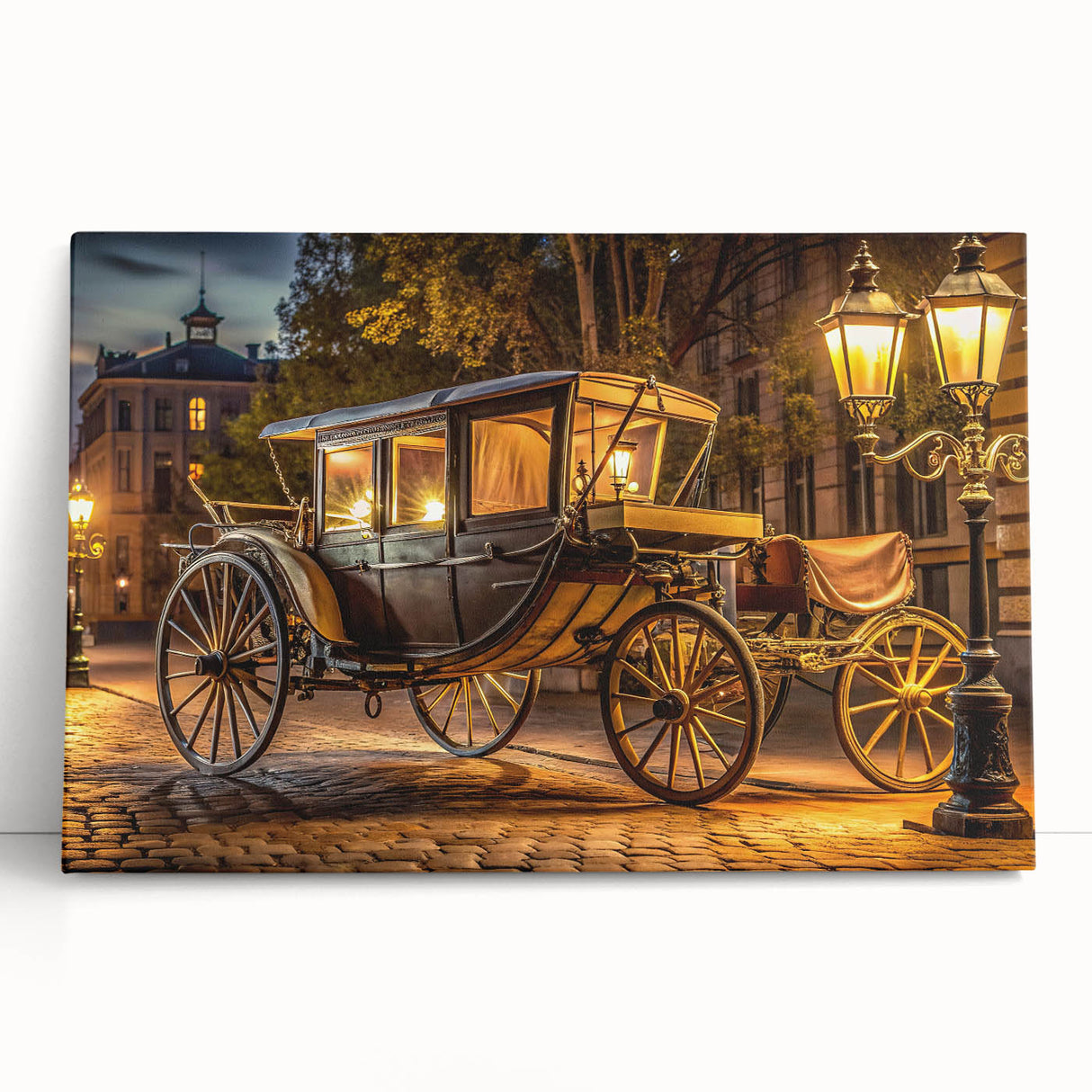 Black and white photo of vintage cars on stretched canvas, ideal for kitchen wall art or bedroom ambiance.