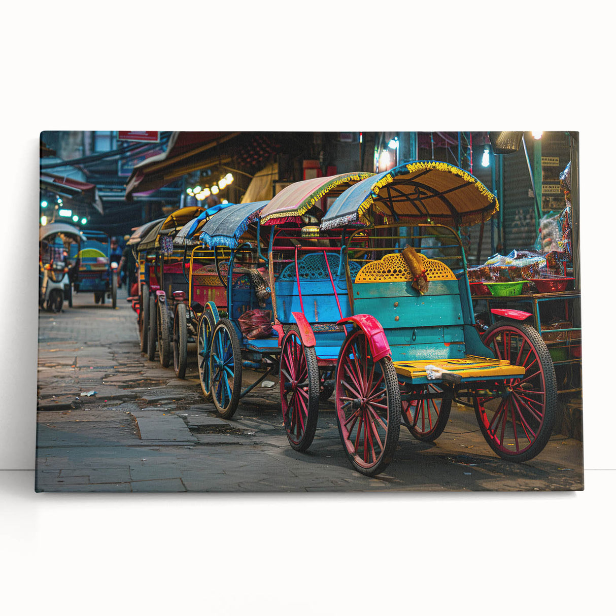 Black and white stretched canvas featuring a vintage car, ideal for kitchen wall art or bedroom decor.