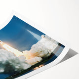 Extra large rolled print featuring line art flowers in soft pastel shades, ideal for large living room wall art.