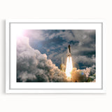 Extra large abstract art print depicting a textured spacecraft design in muted gray, ideal for living room decor.