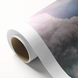 Art deco style poster of a vintage spacecraft, in muted beige and brown tones, on rolled canvas, ideal for nursery wall art.