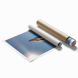 Extra large rolled print featuring a minimalist spacecraft design in muted gray tones, ideal for modern bathroom decor.