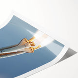 Extra large wall art featuring a line art design of flowers in black and white on a rolled print.