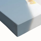 Black and white large art of a spacecraft landing on a rugged terrain, printed on stretched canvas.