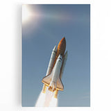 Black and white abstract depiction of spacecraft on large stretched canvas, suitable for kitchen wall art.