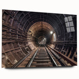 Acrylic print of a large abstract subway design in cool blue and gray tones, suitable for bedroom or dining room art.