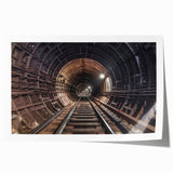 Subway-themed rolled print featuring a detailed grayscale illustration, ideal for art wall dining room.