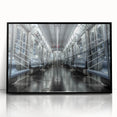 Large abstract wall art of a subway in muted grays and blacks, framed in acrylic, suitable for modern art wall decor.