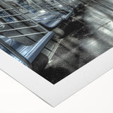 Art deco subway poster in monochrome, printed on rolled canvas, suitable for dining room or bathroom wall art.