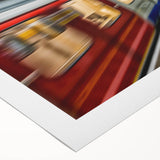 Art deco poster featuring a vintage subway design in muted earth tones on rolled canvas.