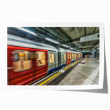 Rolled print of a subway station in muted gray tones, ideal for modern dining room decor.
