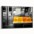 Black and white framed canvas of a vintage subway, ideal for bedroom wall decor.