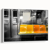 Vintage poster art of a colorful subway map on a large framed canvas, ideal for living room decor.