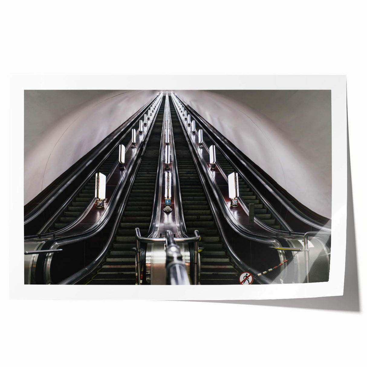 Extra large rolled print of a subway map in muted gray tones, suitable for modern dining room or bathroom decor.