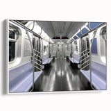 Vintage poster art of a colorful subway map on a framed canvas, ideal for extra large wall art in a living room.