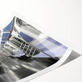 Extra large wall art featuring line art flowers in monochrome, ideal for large living room walls, rolled print format.