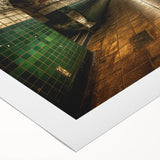 Art deco poster of a subway train in monochrome, printed on rolled canvas, suitable for dining room wall art.