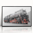 Large abstract wall art featuring a stylized train in black and gray tones on a framed acrylic, suitable for modern decor.
