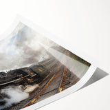 Extra large wall art featuring a line art design of flowers in monochrome, printed on rolled canvas.