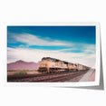 Extra large rolled print of a vintage train in muted sepia tones, ideal for art wall dining room.