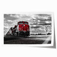 Rolled print of a vintage train in muted earth tones, ideal for art wall dining room or classy bathroom.