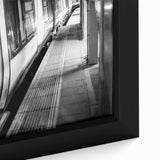 Extra large framed canvas featuring a black textured train design with colorful accents, suitable for living room decor.