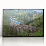 Large abstract wall art of a train in black and white tones on a framed acrylic, suitable for modern art wall decor.