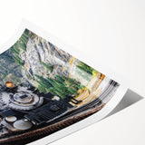 Extra large wall art featuring a minimalist line art of flowers in black on a white background, rolled print format.