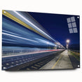 Acrylic print of a side-view train in grayscale, ideal for modern bedroom or dining room decor.