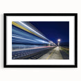 Abstract art print of a vibrant, colorful train, textured style on extra large canvas, ideal for living room decor.