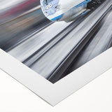 Art deco poster of a vintage train in muted sepia tones on rolled canvas, suitable for dining room decor.