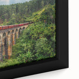 Black wall art featuring a colorful, textured train design on extra large framed canvas, ideal for living room decor.
