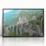 Large abstract wall art of a stylized train in black and white, framed acrylic, ideal for modern art wall decor.