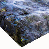 Large art of a black and white train landscape on stretched canvas, suitable for bedroom wall decor.