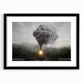 Extra large abstract art print of a colorful, textured train, framed in black, ideal for living room decor.